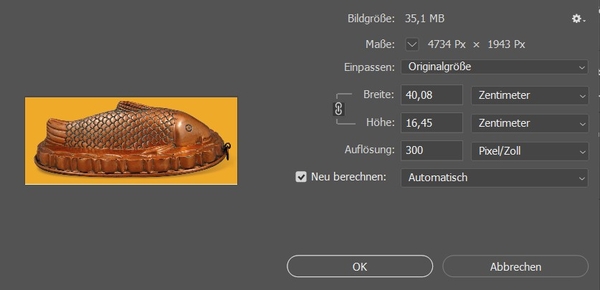Fischform für Fastenspeisen aus Kupfer